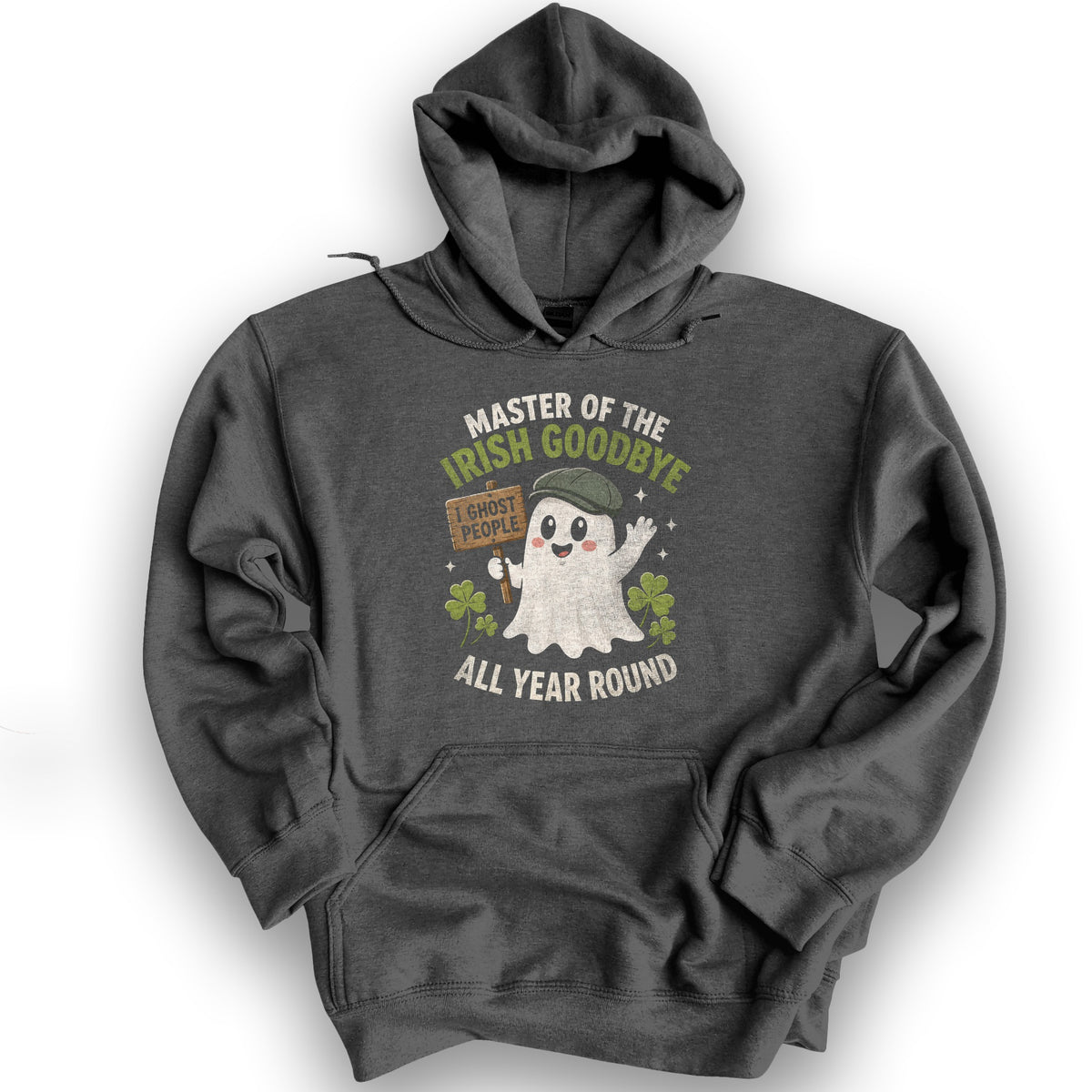 Irish Goodbye Ghost Hoodie - Dark Heather