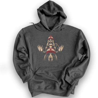 Beaver Moose Canada Hoodie - Dark Heather