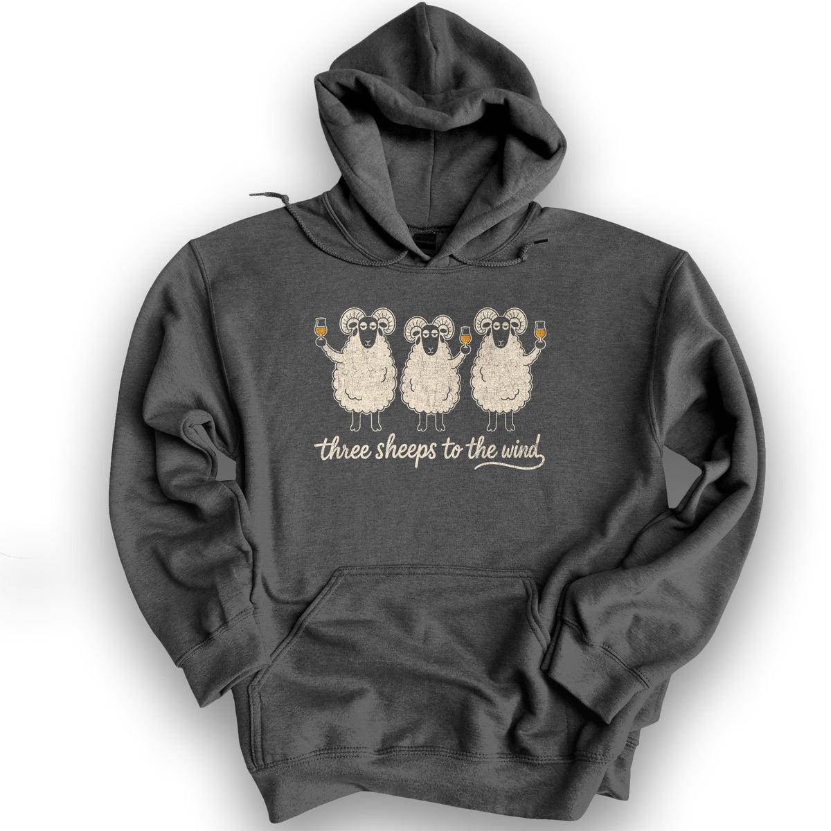 Three Sheeps Hoodie - Dark Heather
