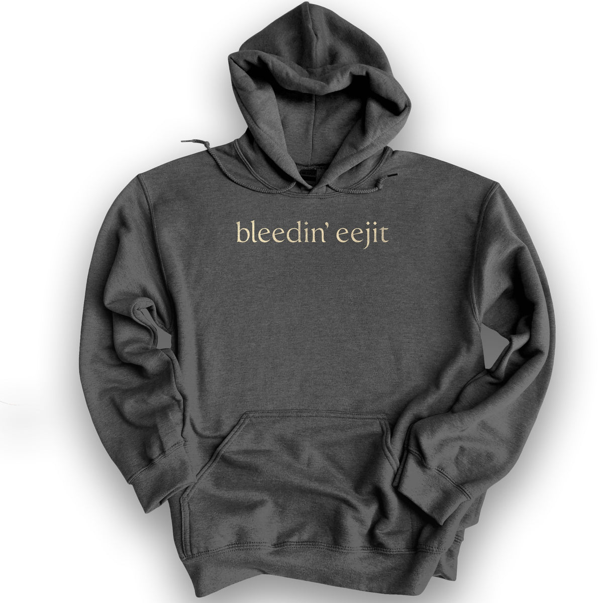 Bleedin' Eejit Hoodie - Dark Heather