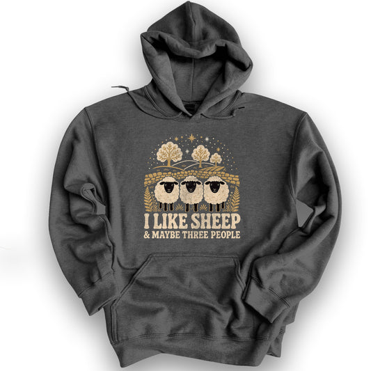 I Like Sheep Hoodie - Dark Heather