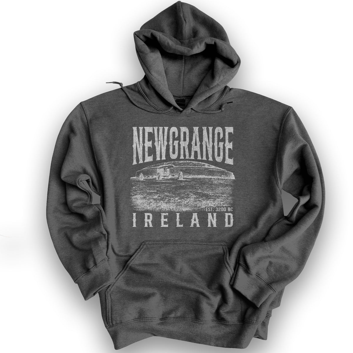 Newgrange Ireland Sketch Hoodie - Dark Heather