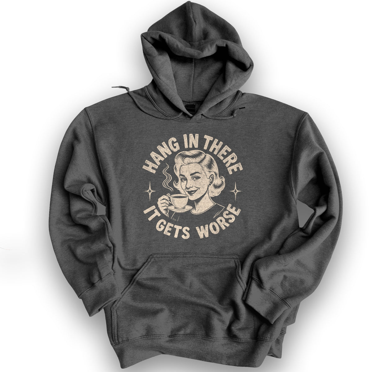It Gets Worse Hoodie - Dark Heather