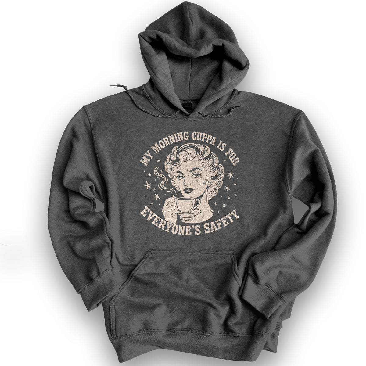 Morning Cuppa Safety Hoodie - Dark Heather