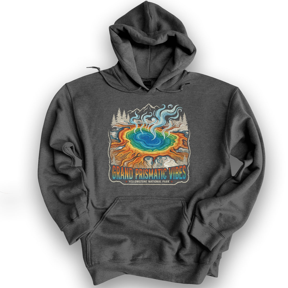 Grand Prismatic Vibes Hoodie - Dark Heather