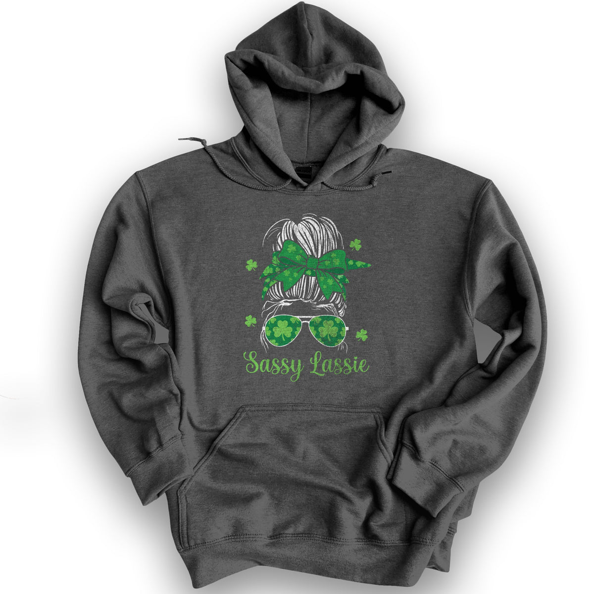 Irish Sassy Lassy Hoodie - Dark Heather