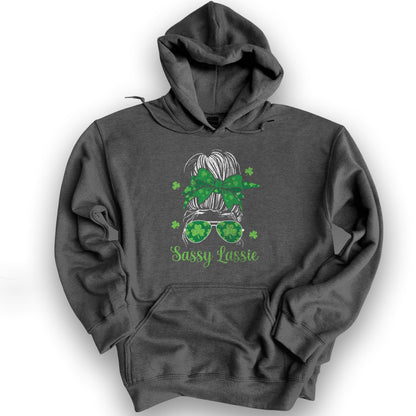 Irish Sassy Lassy Hoodie - Dark Heather
