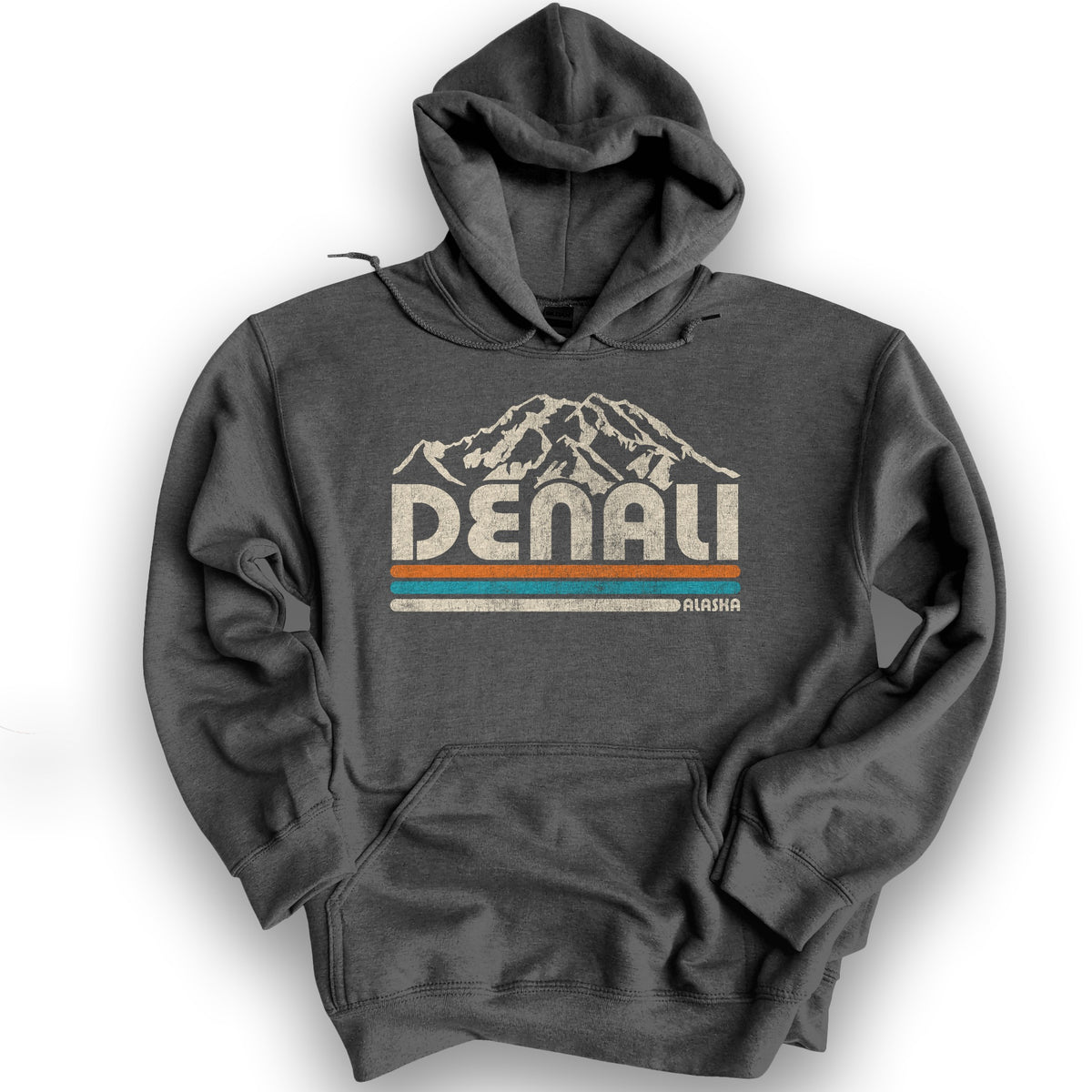 Denali Retro Stripe Hoodie - Dark Heather