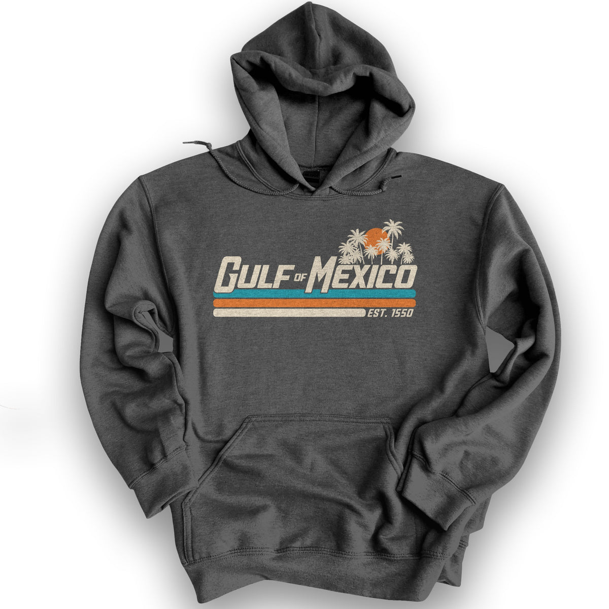 Gulf of Mexico Retro Stripe Hoodie - Dark Heather