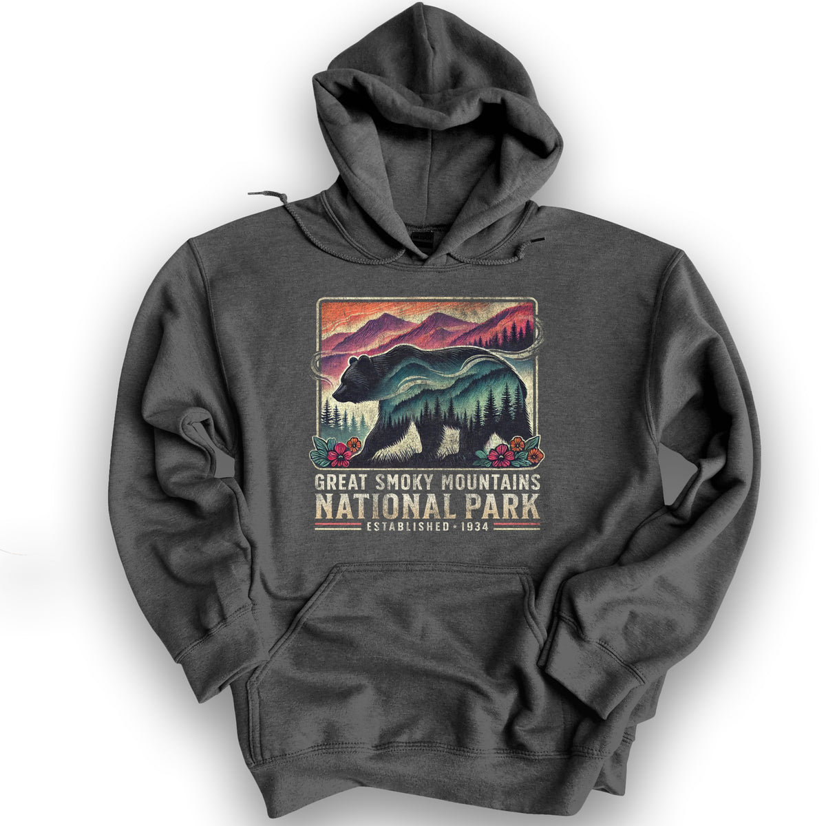 Great Smoky Mountains "Mountain Bear" Hoodie - Dark Heather