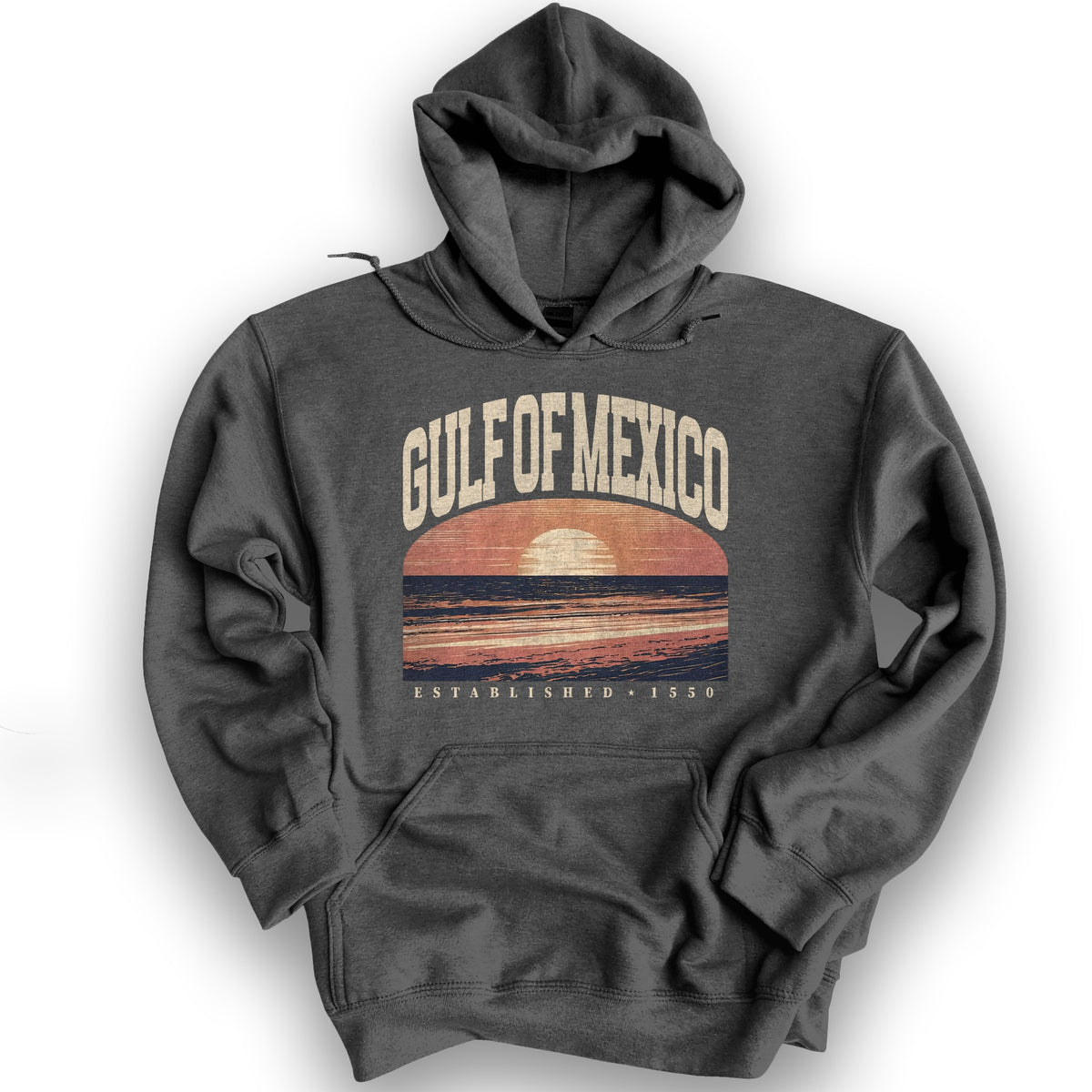 Gulf of Mexico Varsity Sunset Hoodie - Dark Heather
