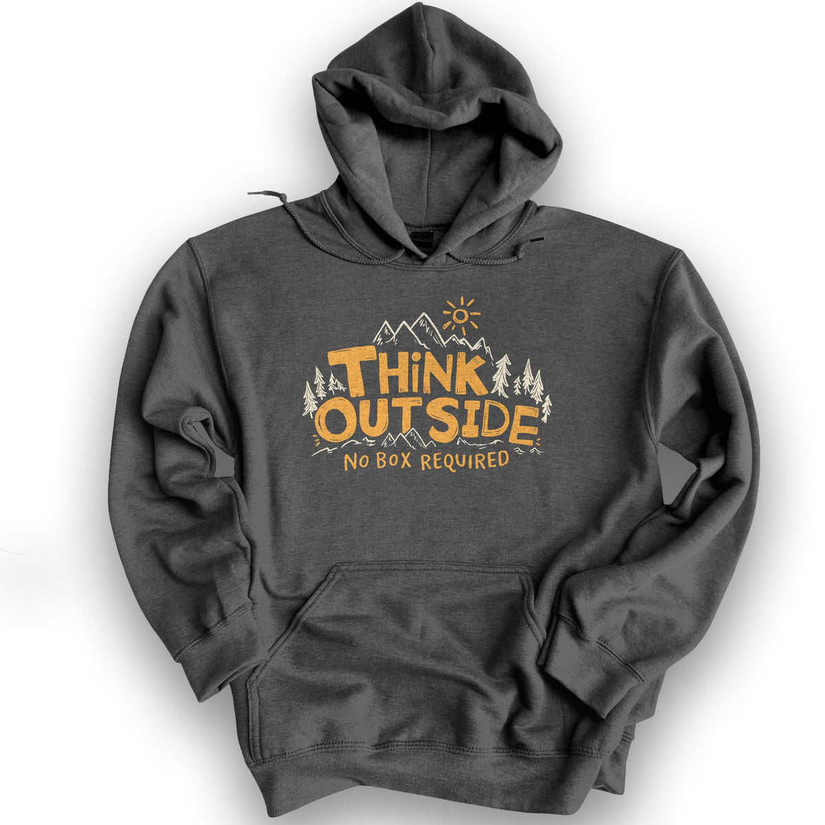 "Think Outside" Hoodie - Dark Heather