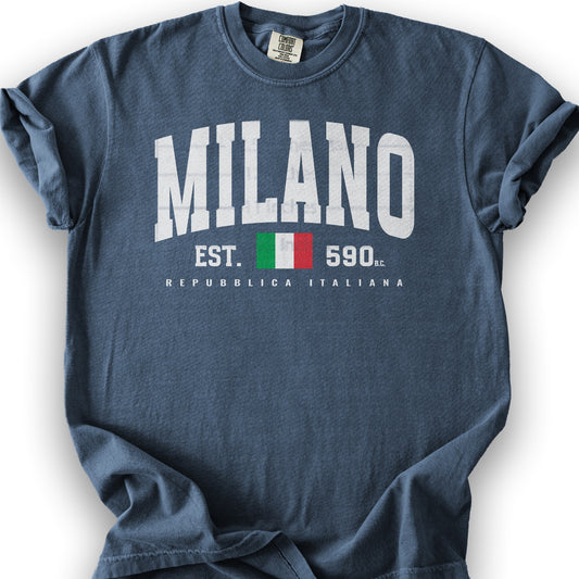 Milano Italia Varsity T-Shirt - Denim
