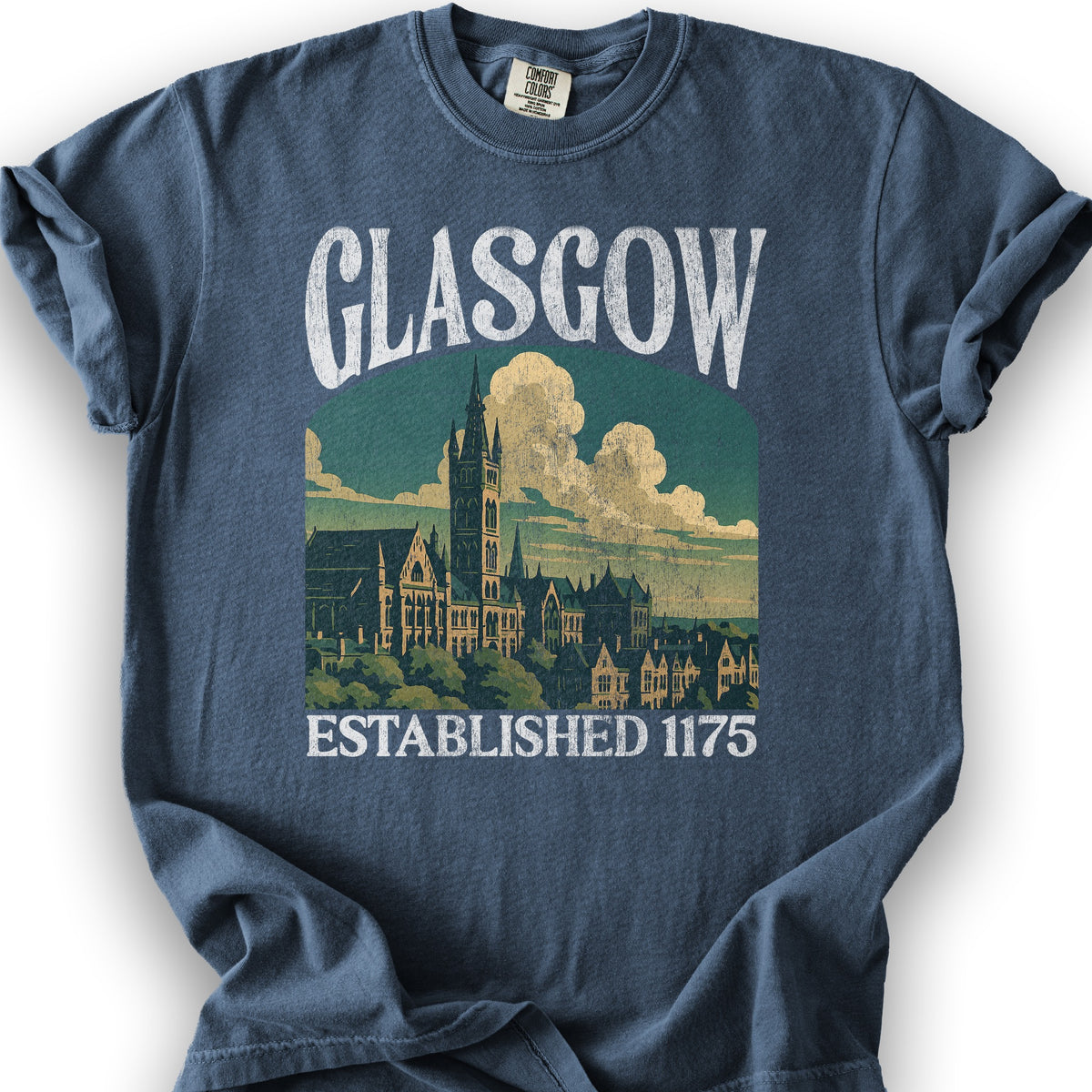 Glasgow Scotland "Big and Bold" T-Shirt - Denim