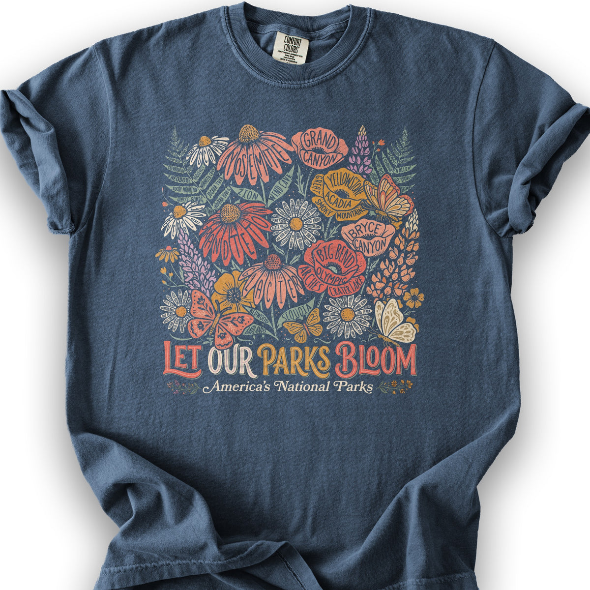 Let Our Parks Bloom T-Shirt - Denim