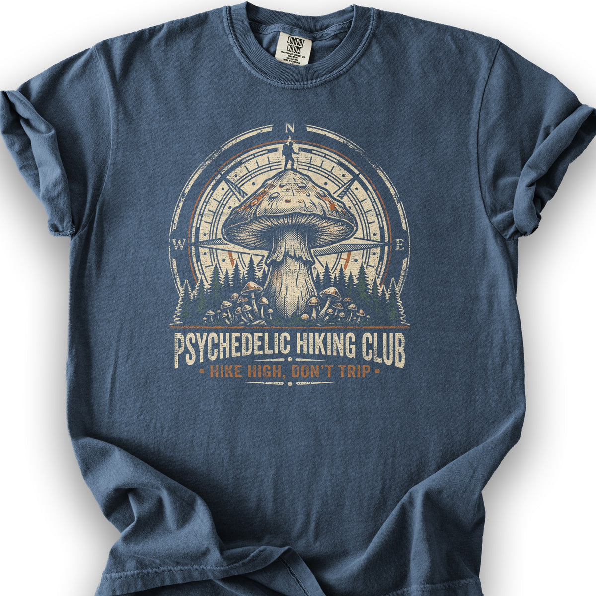 Psychedelic Hiking Club T-Shirt - Denim