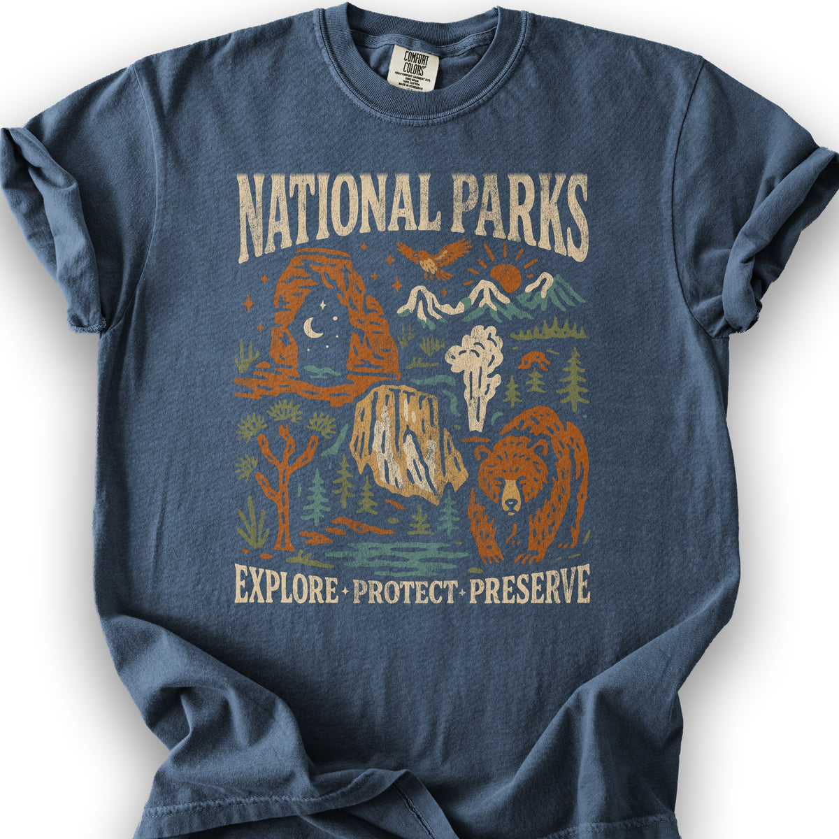 National Parks "Stencil Cut" T-Shirt - Denim