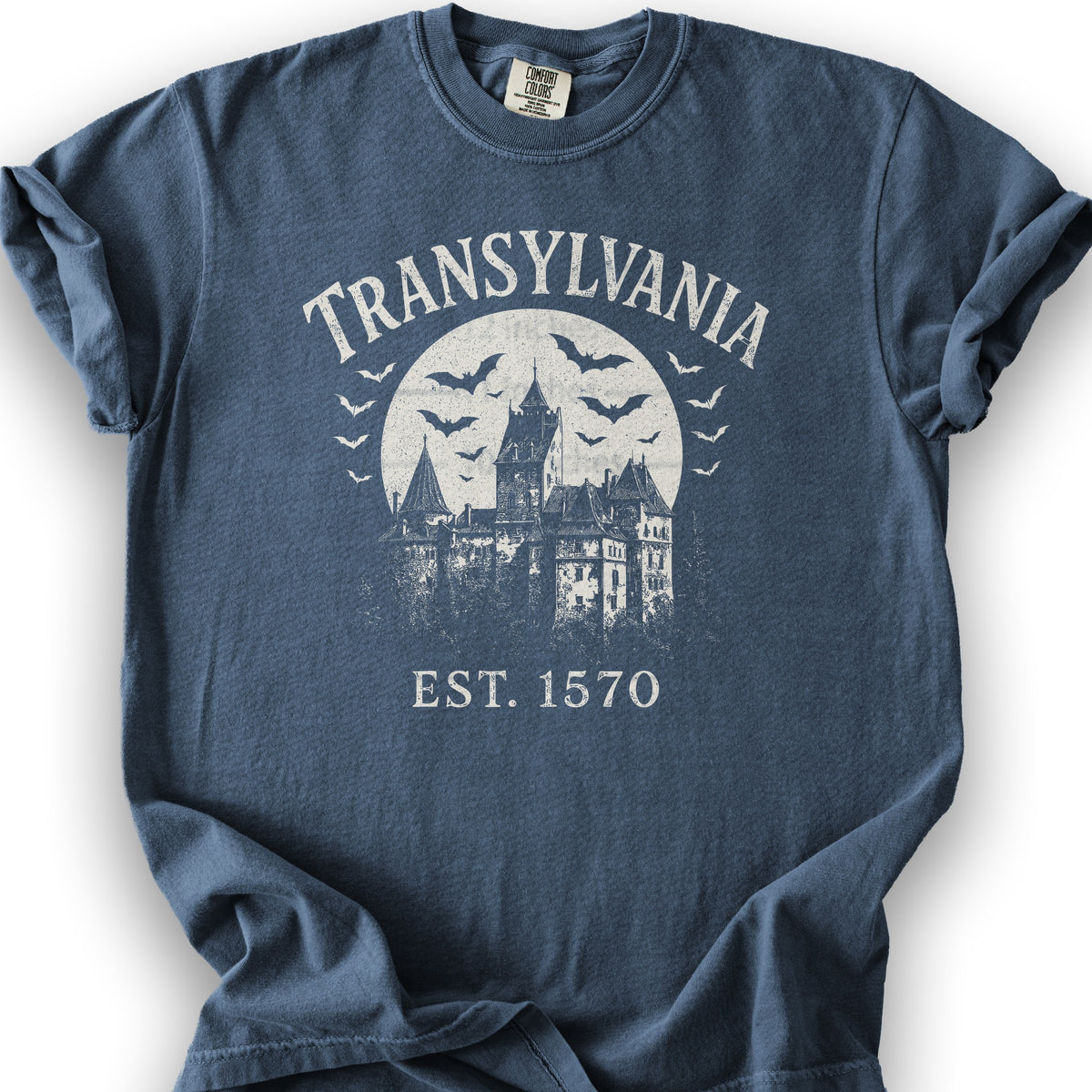 Transylvania Bran Castle T-Shirt - Denim
