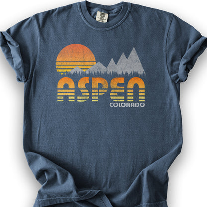 Aspen "80's Retro" T-Shirt - Denim