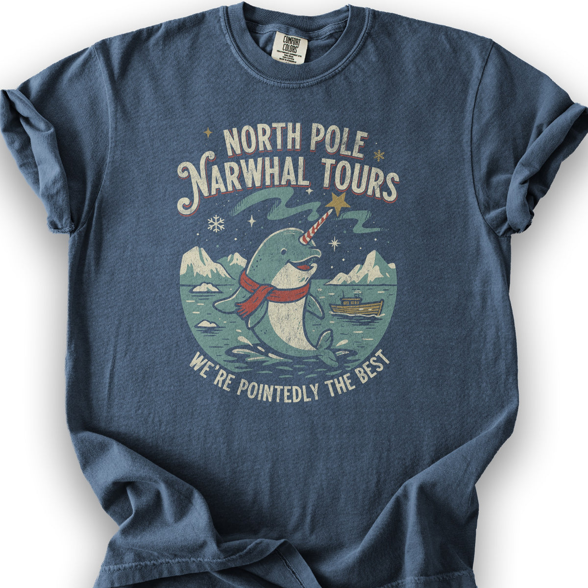 North Pole Narwhal Tours T-shirt - Denim