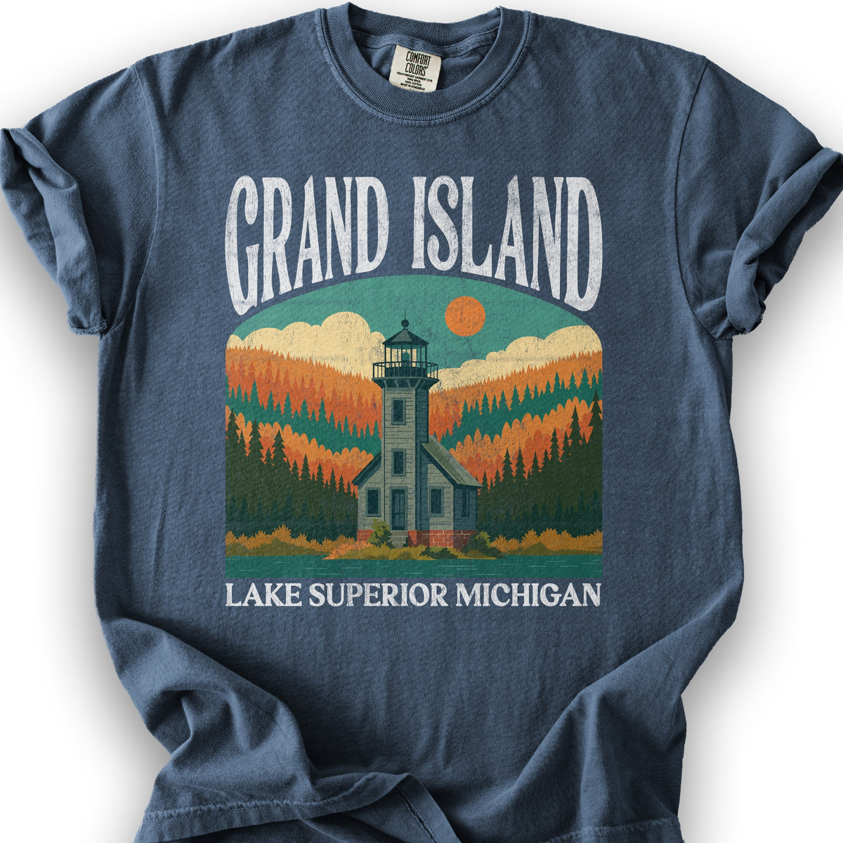 Grand Island Michigan "Big and Bold" T-Shirt - Denim