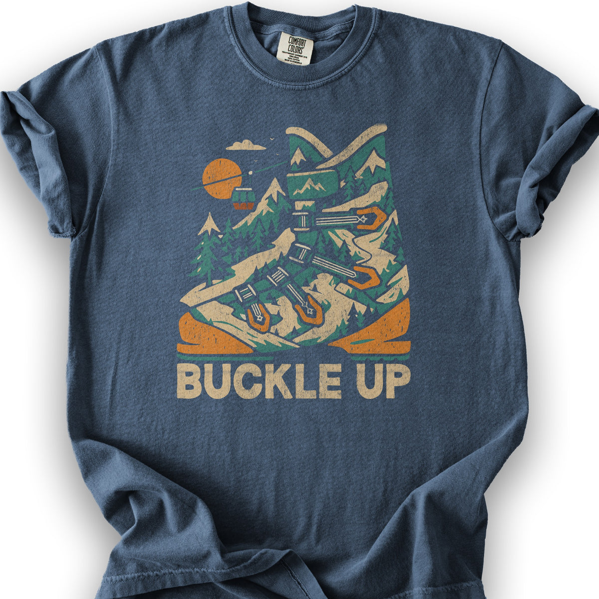 Buckle Up Ski Boot T-shirt - Denim