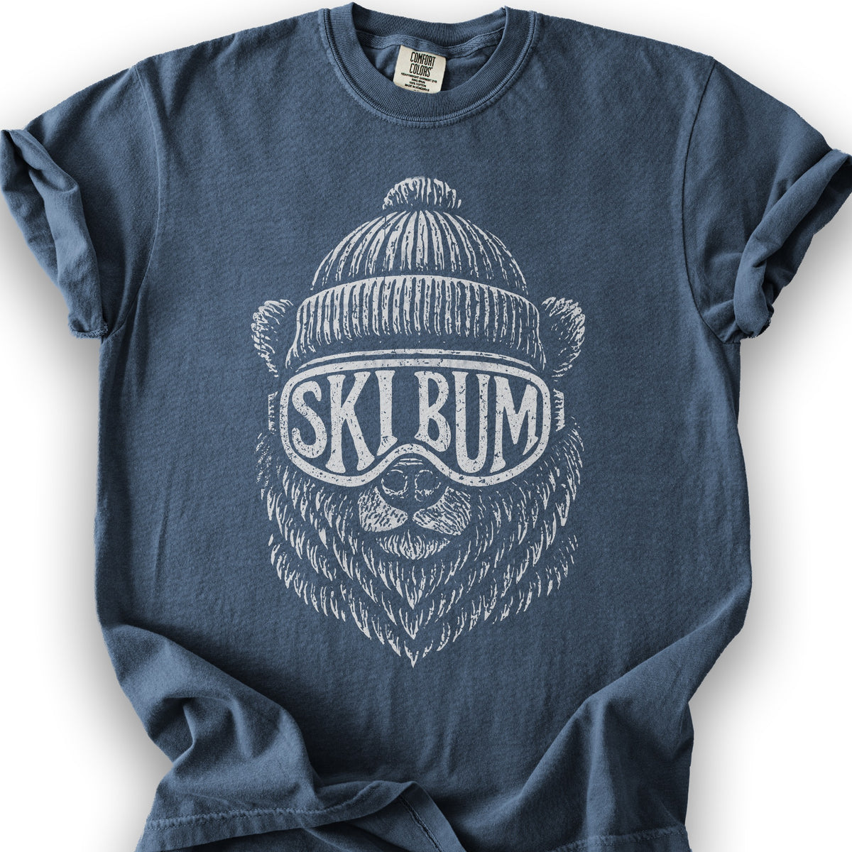 Ski Bum Bear T-shirt - Denim