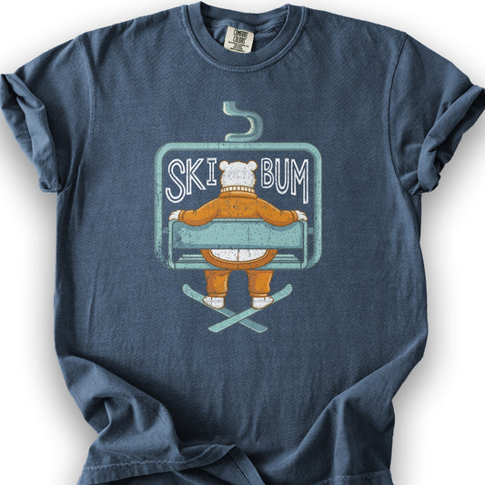 Ski Bum Chairlift T-shirt - Denim