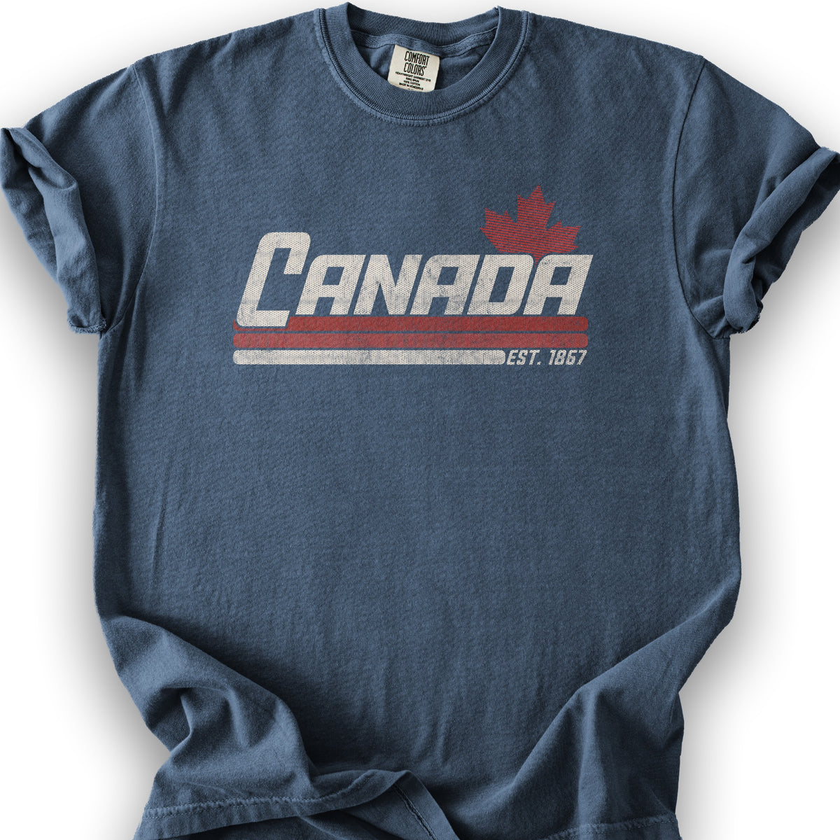 Canada Retro Stripe T-shirt - Denim