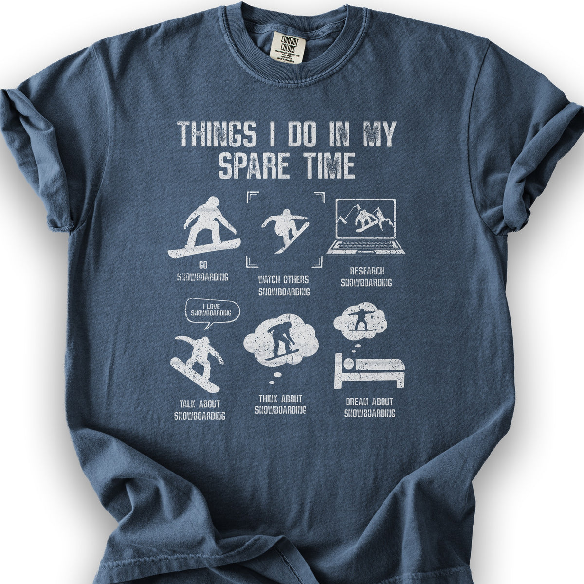 Spare Time Snowboard T-shirt - Denim
