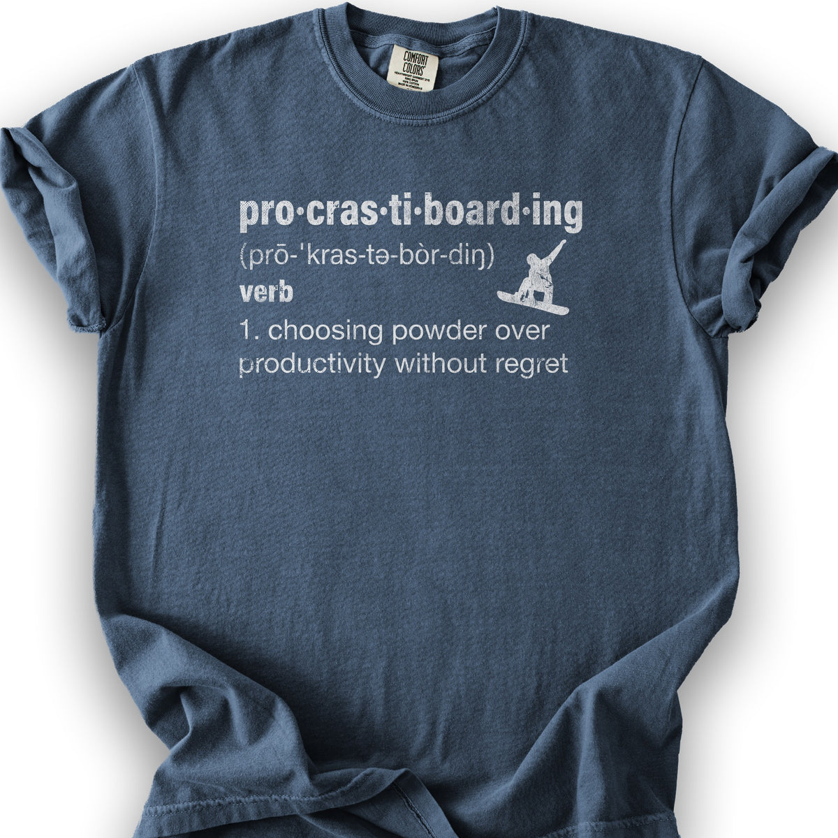 Procrastiboarding Snowboard T-shirt - Denim