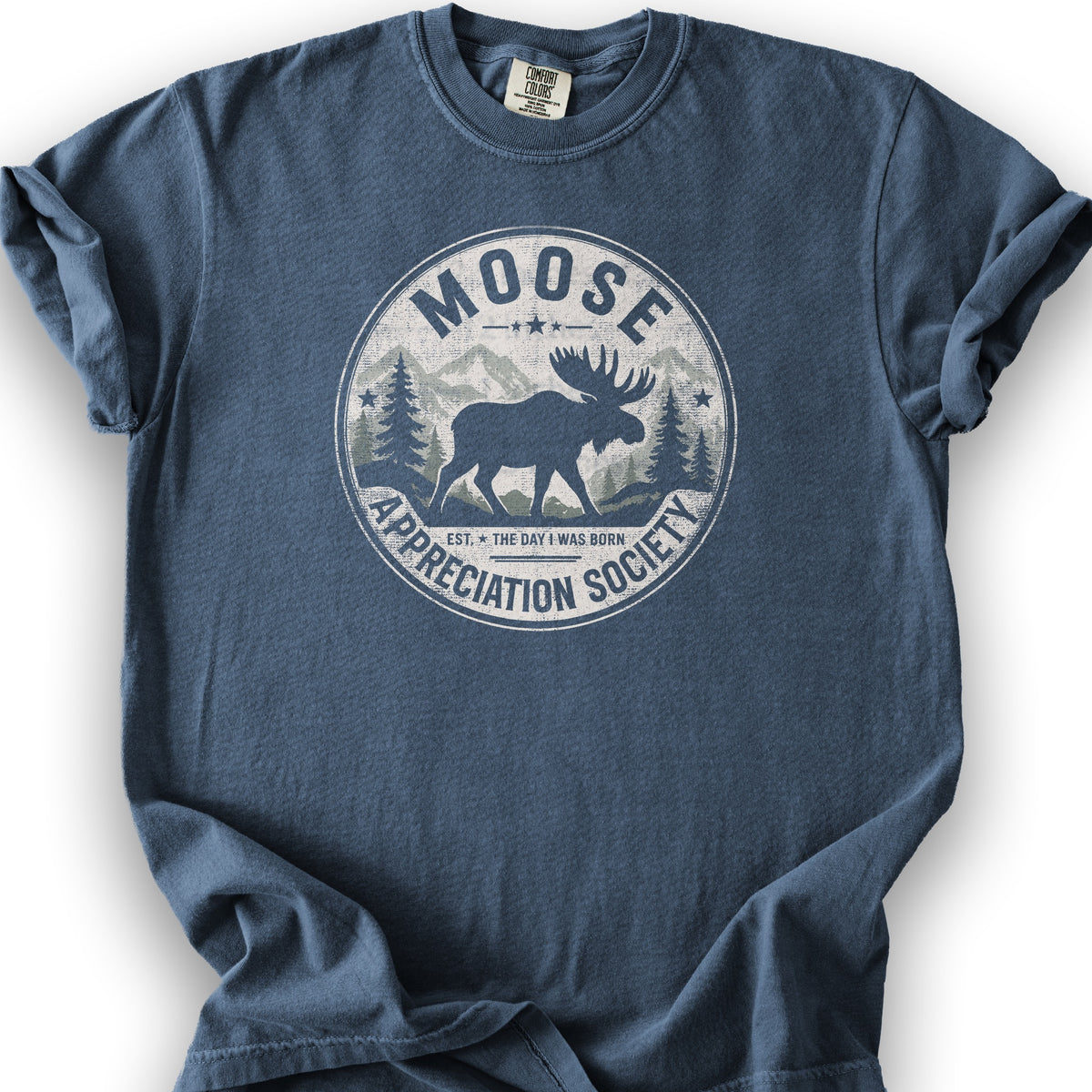 Moose Appreciation Society T-Shirt - Denim
