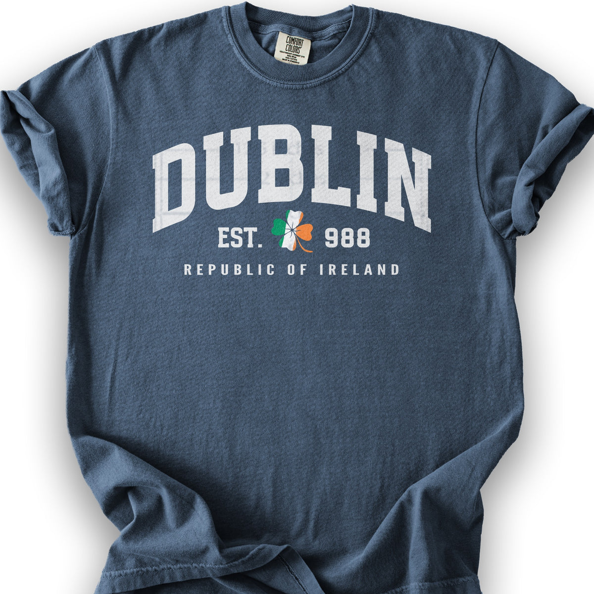 Dublin Varsity Flag T-Shirt - Denim