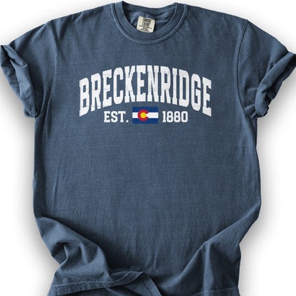 Breckenridge Colorado Varsity T-Shirt - Denim
