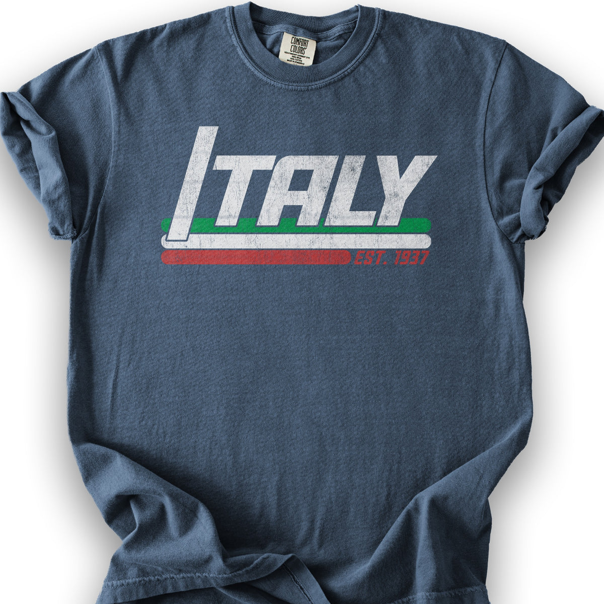 Italy Retro Stripe T-Shirt - Denim