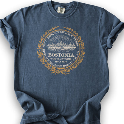 Bostonia Wicked Awesome T-Shirt - Denim