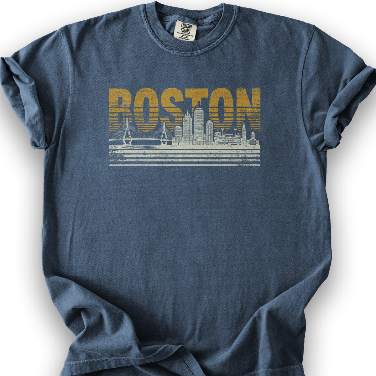 Boston Skyline T-Shirt - Denim