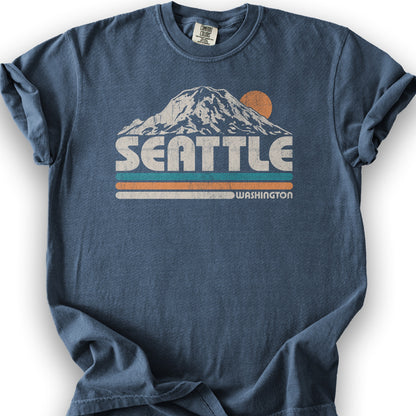 Seattle Retro Stripe T-Shirt - Denim