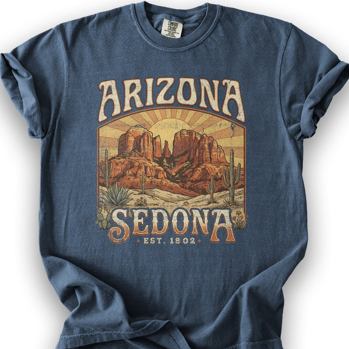 Sedona Arizona Sunset T-Shirt - Denim