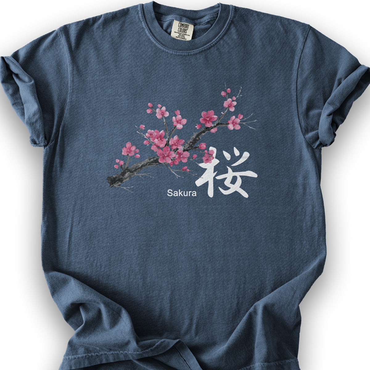 Cherry Blossom Sakura T-Shirt - Denim