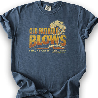 Old Faithful Blows T-Shirt - Denim