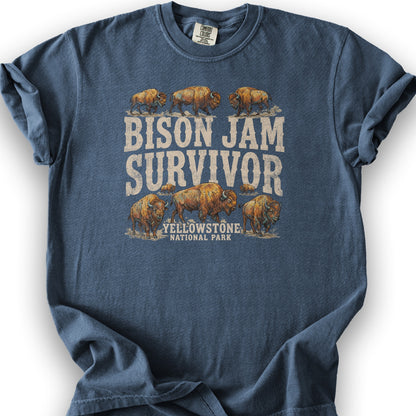 Bison Jam Survivor T-Shirt - Denim