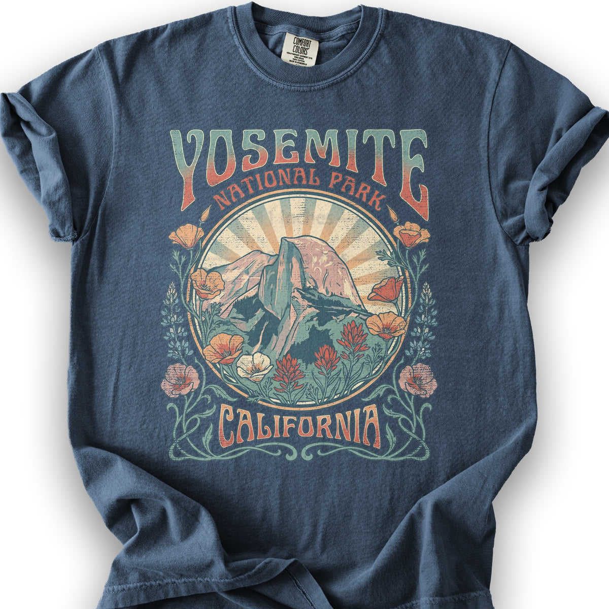 Yosemite Flower Power T-Shirt - Denim