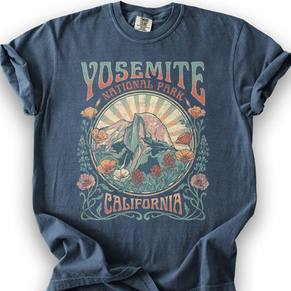 Yosemite Flower Power T-Shirt - Denim