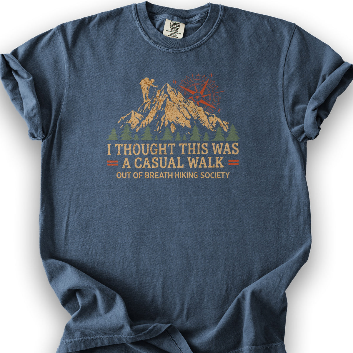 Casual Walk Hiking T-Shirt - Denim