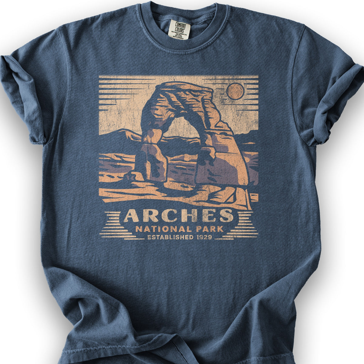 Arches Cut-Out T-Shirt - Denim