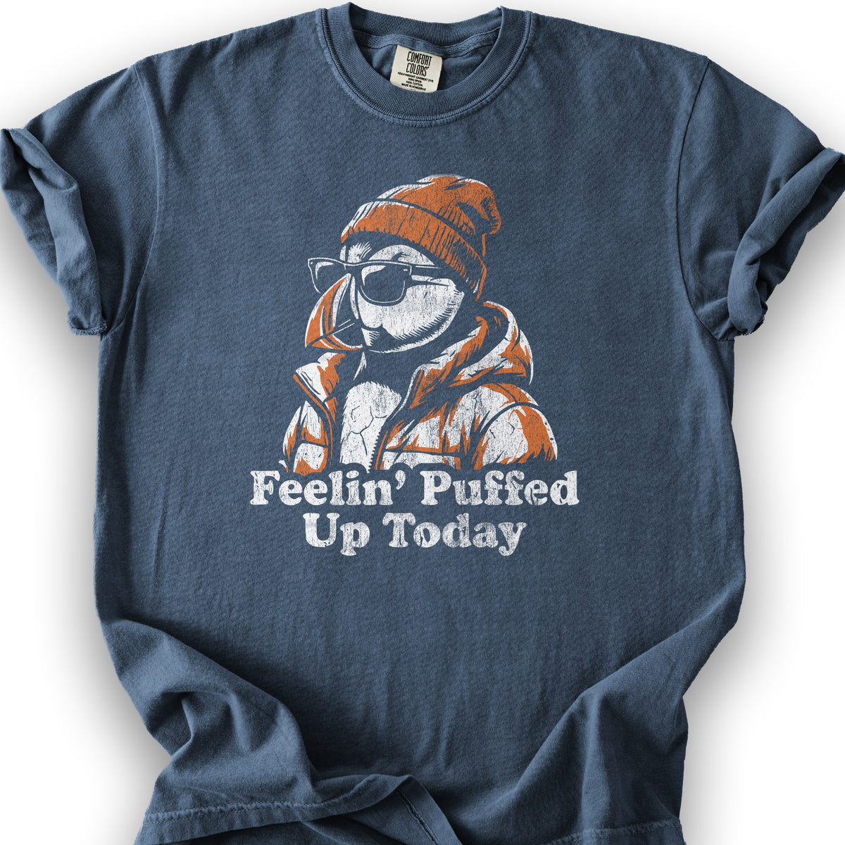 Puffin Puffed Up T-Shirt - Denim