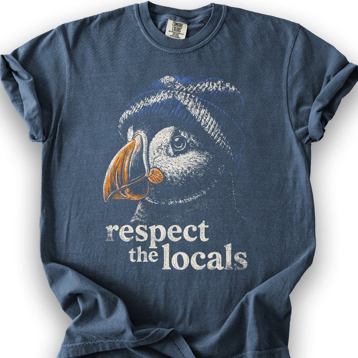Puffin Scotland Beanie T-Shirt - Denim