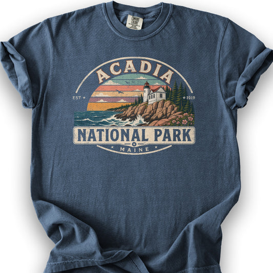 Acadia Medallion T-Shirt - Denim