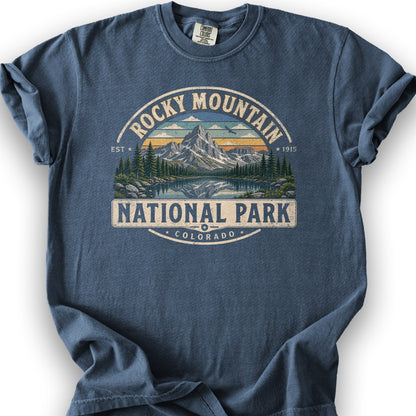 Rocky Mountain Medallion T-Shirt - Denim